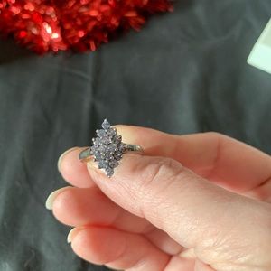 Tanzanite ring shaped like a diamond